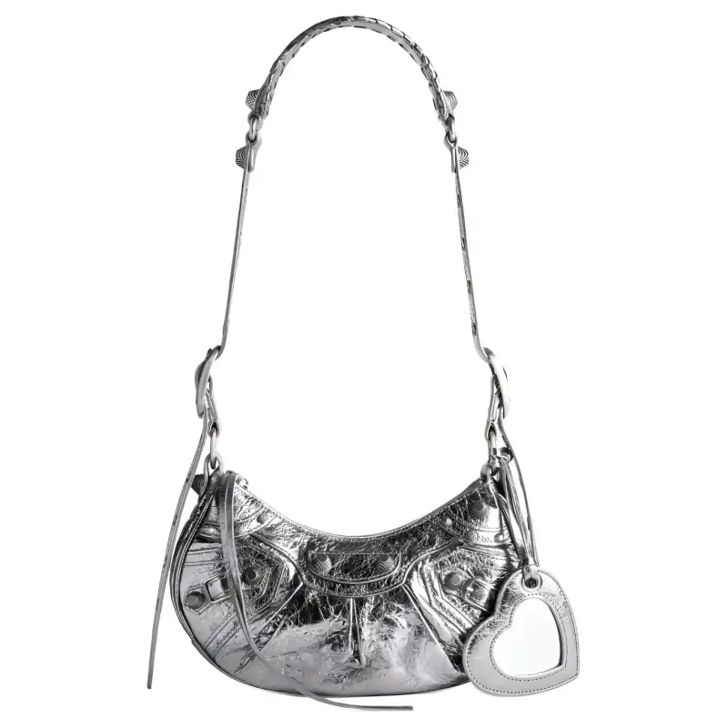 Balenciaga Le Cagole Shoulder Bag Xs Metallized Silver