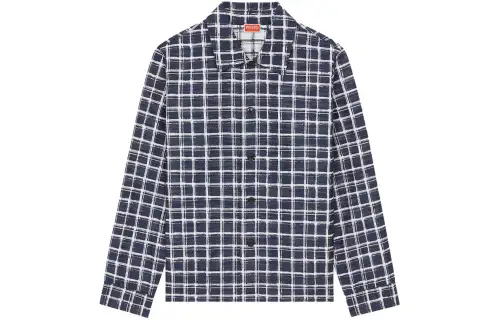 KENZO Shirts Men's Blue Lapel Moderate Other