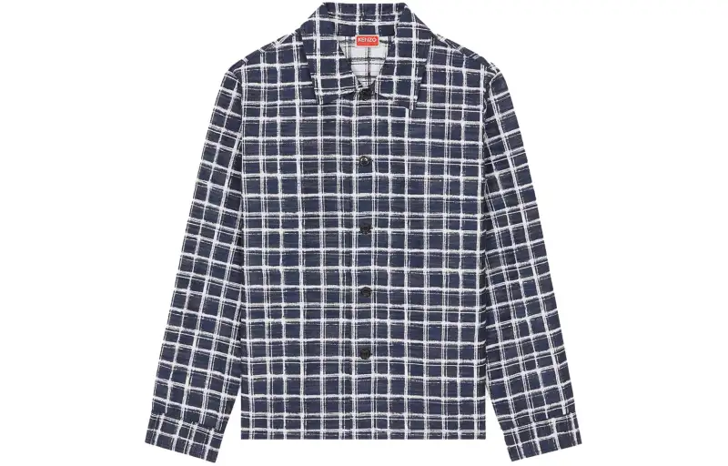 KENZO Shirts Men's Blue Lapel Moderate Other