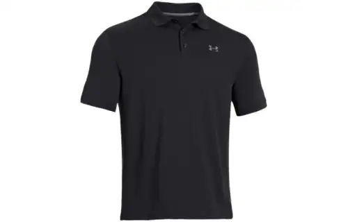 Under Armour Performance Polo Shirts Men's Black Polo Collar Moderate Straight Fit