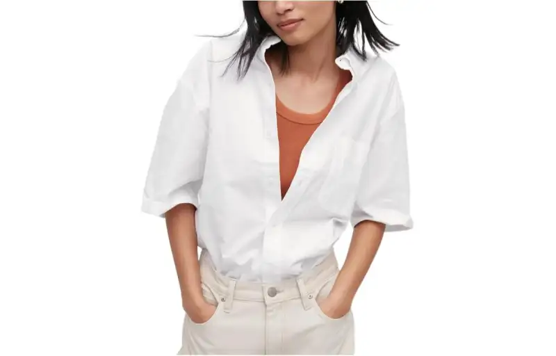 UNIQLO Shirts Unisex White Lapel Moderate Shirt