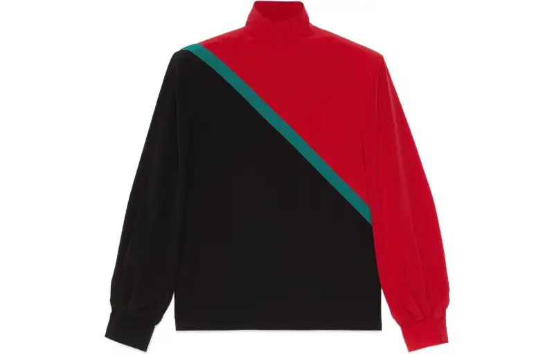 GUCCI High Neck Color Blocked Shirt