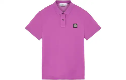STONE ISLAND Polo Shirts Unisex Magenta Polo Collar Moderate Straight Fit