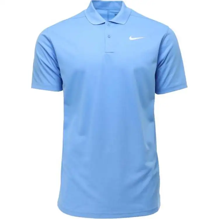 Nike Polo Shirts Men's Sky Blue Polo Collar Moderate Straight Fit
