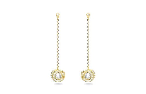Swarovski Swarovski, small design sophisticated golden earrings, high-quality style, bright catchy style