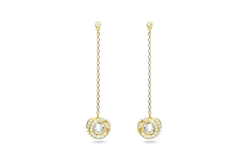 Swarovski Swarovski, small design sophisticated golden earrings, high-quality style, bright catchy style