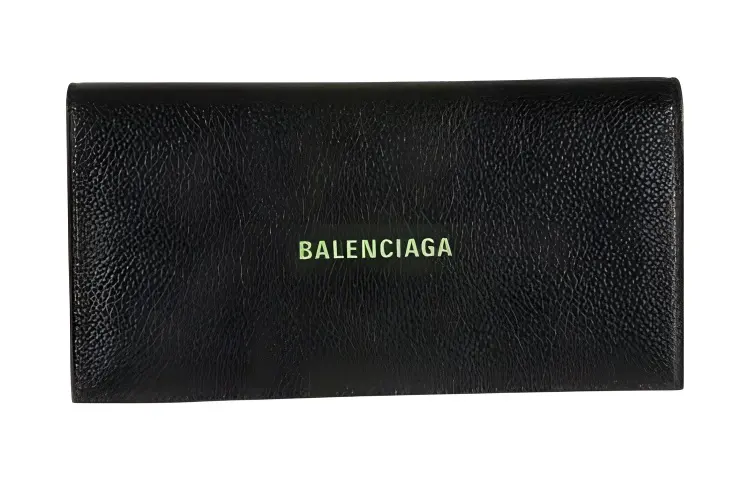 Balenciaga Genuine Leather Wallet Men's Black