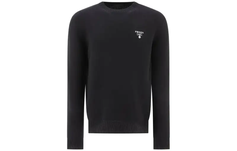 PRADA Logo Embroidered Crewneck Knit Sweater