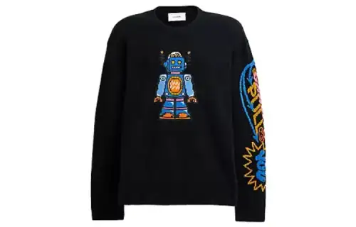 COACH Sweaters Men's Black Crew Neck Moderate Other