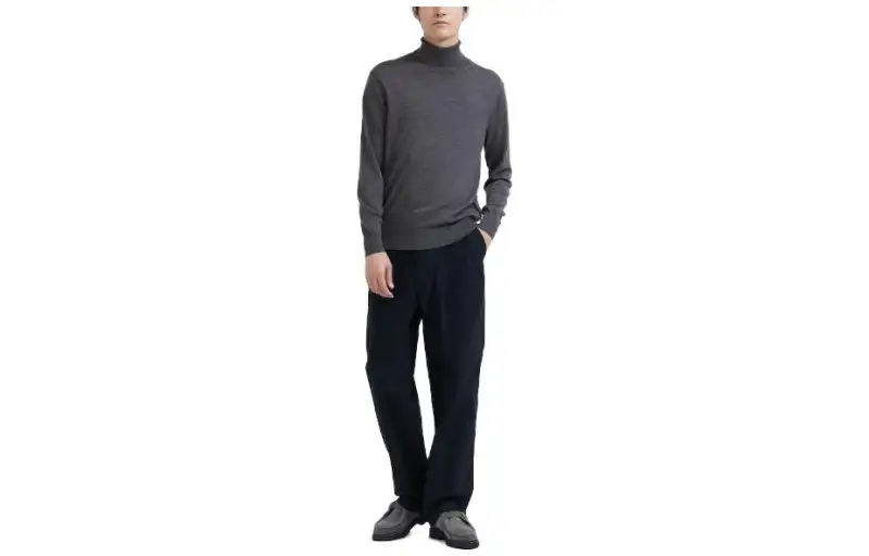 UNIQLO Sweaters Men's Asphalt Gray Turtleneck Moderate Other