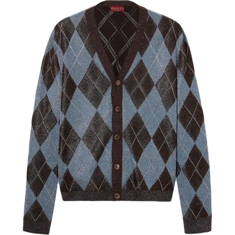GUCCI Argyle Knit Cardigan