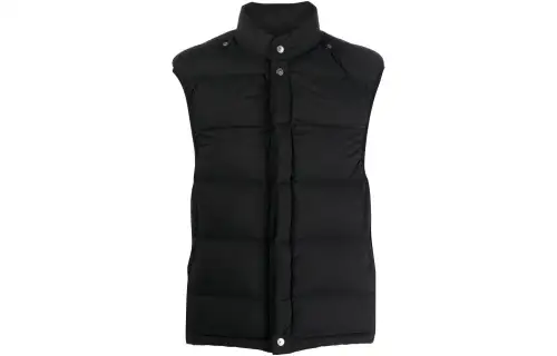 STONE ISLAND Down Vests Unisex Black Stand Collar Moderate