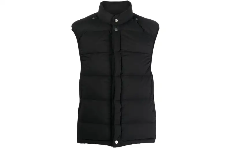 STONE ISLAND Down Vests Unisex Black Stand Collar Moderate