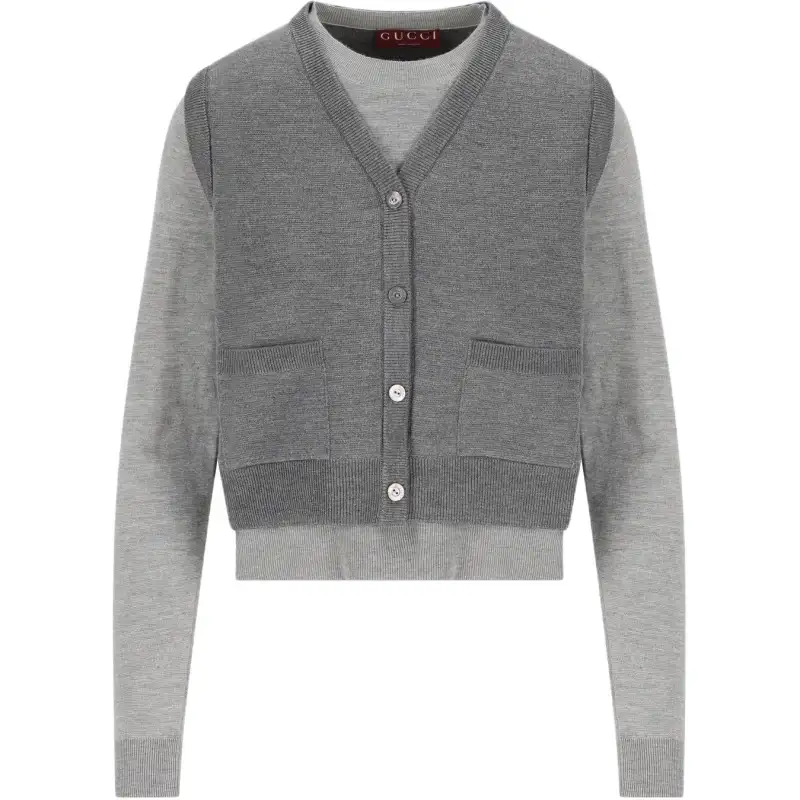 Gucci Vest Overlay Knit Sweater