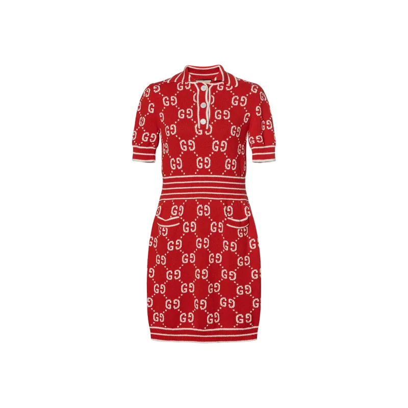 GUCCI Gg Monogrammed Polo Dress