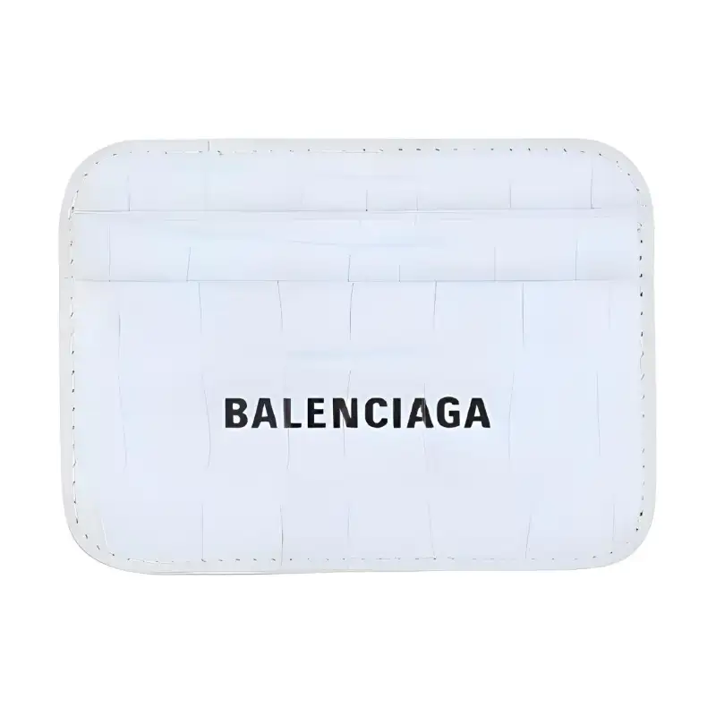 Balenciaga Cash Leather Card Holder Card Holder Women's White