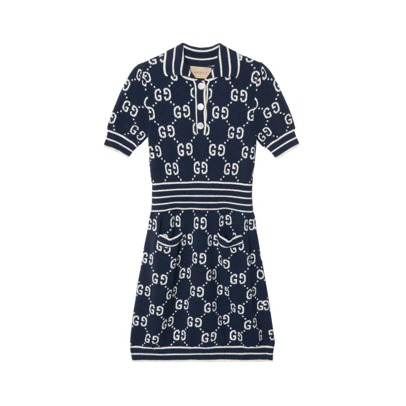 【Replicated_PM】GG jacquard polo dress