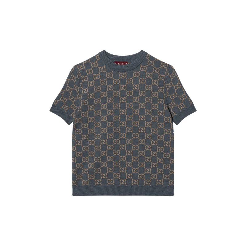 GUCCI Monogrammed Intarsia Short-Sleeved Jumper