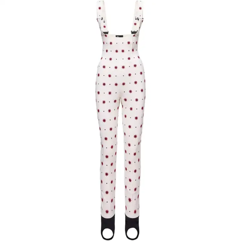 Moncler Grenoble Travel universal suspenders with zipper, ski ski suit, with snowflakes, print, simple and elegant design