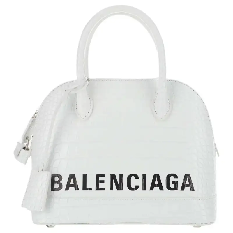 Balenciaga Ville Cow Leather Handbag, Shoulder Bag, Crossbody Bag Small Women's White