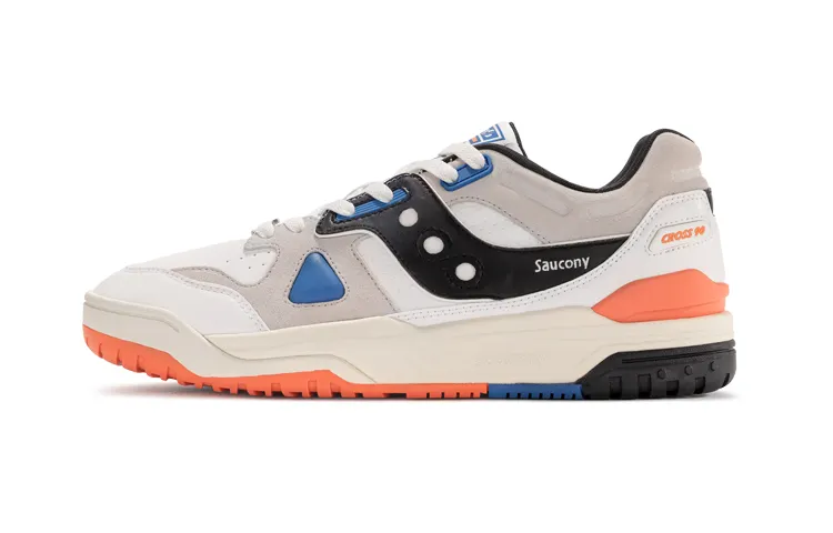 Saucony Cross 90 Sports Slip Resistant Abrasion Resistant Low top Casual Shoes Unisex White Orange