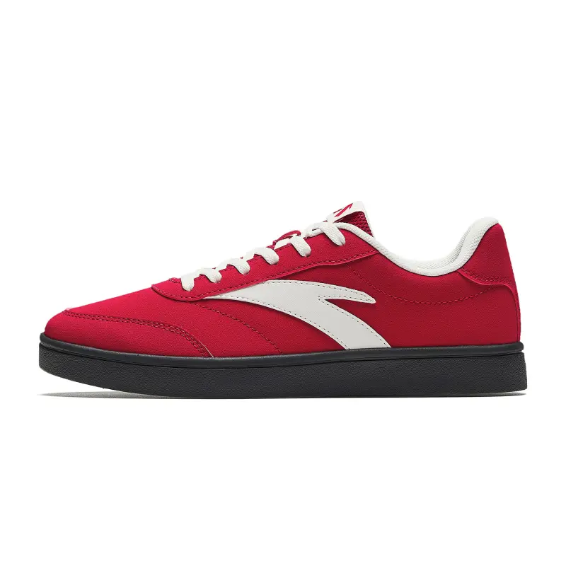 Anta Slip Resistant Abrasion Resistant Low top Skateboard Shoes Women's Elegant Red/Ivory White