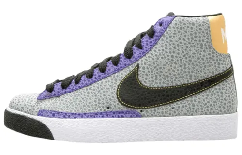 Nike Blazer Non slip Lightweight Mid top Skateboard Shoes Men's Gray Black Purple