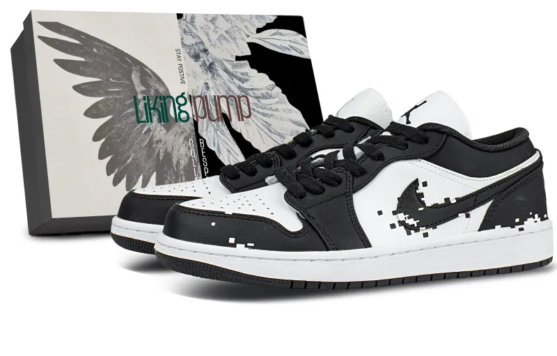 Jordan Air Jordan 1 Abrasion Resistant Low top Vintage Basketball Shoes Unisex Black