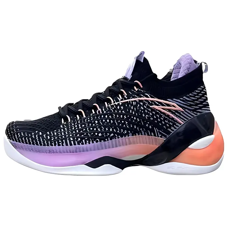 TANGPUSEN x Anta KT7 Slip Resistant Abrasion Resistant Low top Basketball Shoes Men's Black Purple