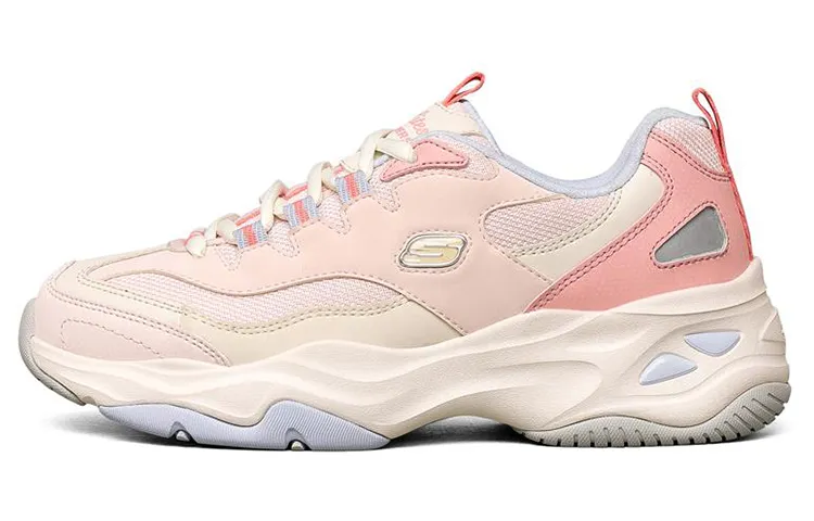 Skechers D'Lites 4.0 Textile, Artificial Leather Lace Up Cushioning Abrasion Resistant Breathable Low top