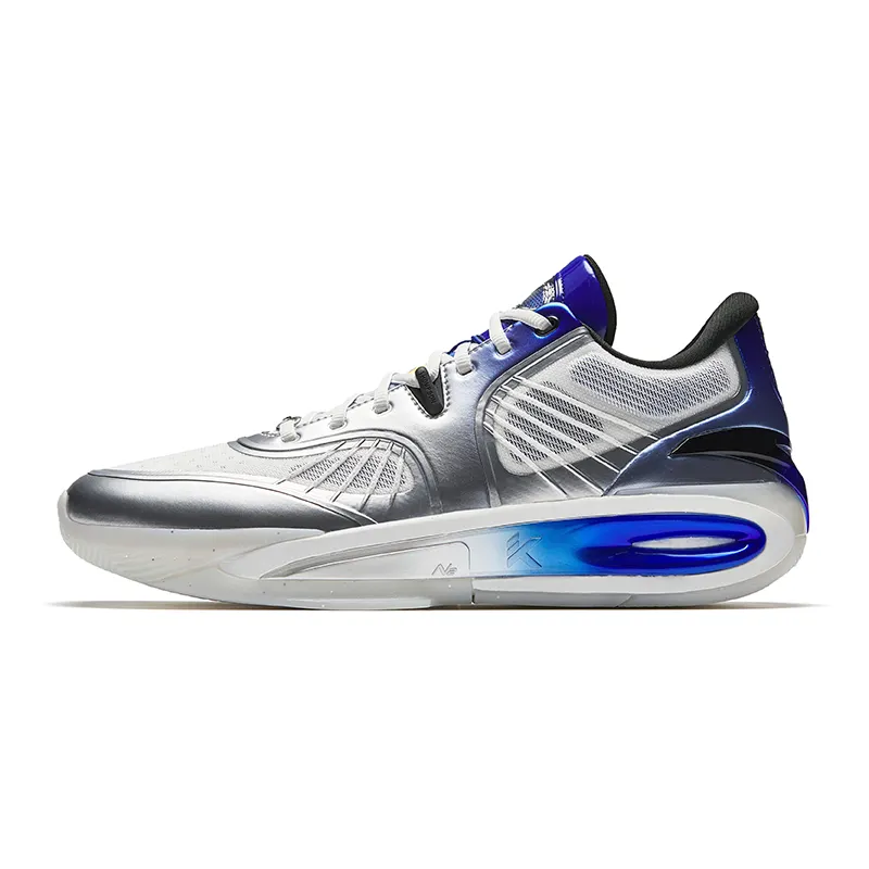 Anta KT10 Cushioning Slip Resistant Abrasion Resistant Low top Basketball Shoes Men's White Silver