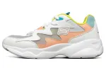Skechers D'LITES AIRY Textile, Synthetic Leather Low top Chunky Sneakers Women's White Orange Green