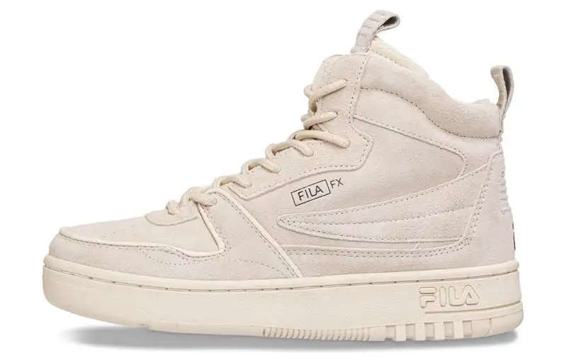 FILA FX VENTUNO FX Cushioning, Wear Resistant Mid top Basketball Shoes Women's Ecru