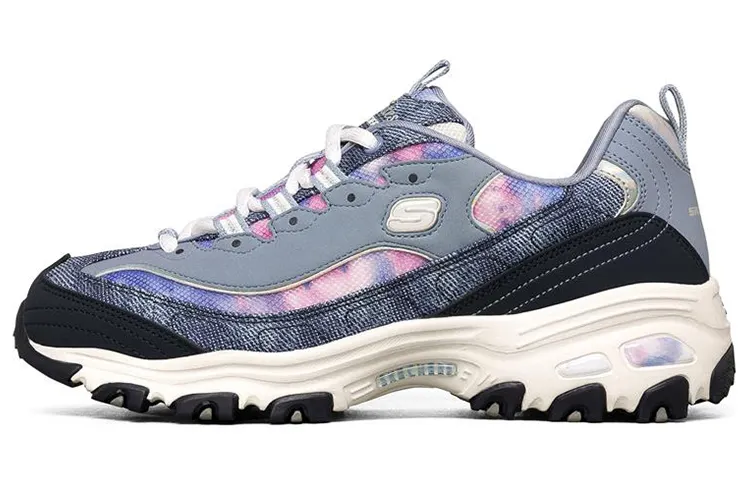 Skechers D'Lites 1.0 Textile, Synthetic Leather Comfortable Low top Chunky Sneakers Women's Marine Blue