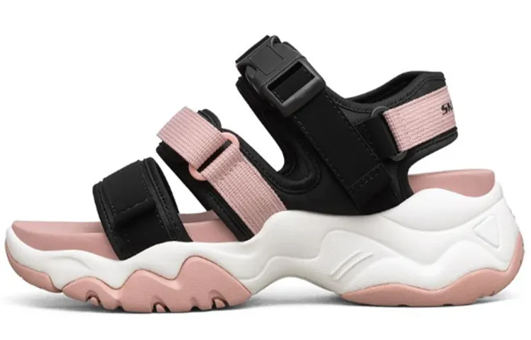 Skechers D'LITES Beach Sandals Women's Black/Pink