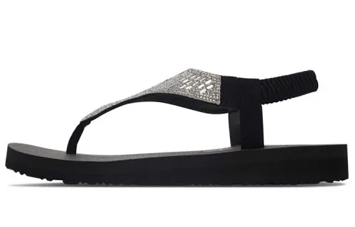 Skechers Meditation Rubber Sole Flip Flops Women's Black