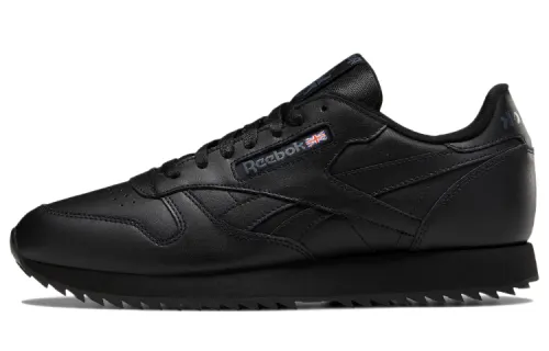 Reebok Classic Leather Running Shoes Men's Low Top Extreme Night Black