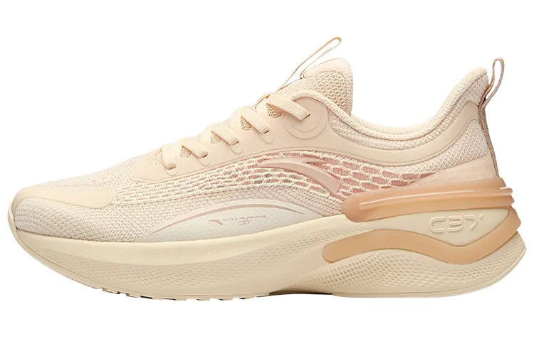 Anta C37 Series Chasing Waves Breathable Low top Running Shoes Women's White Pink