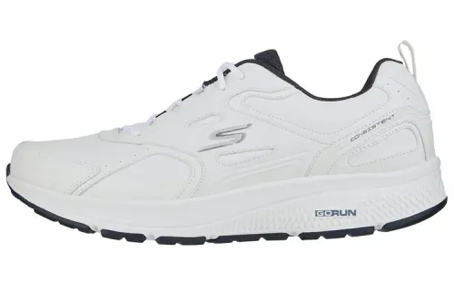 Skechers Go Run Consistent Leather Cushioning Abrasion Resistant Low top Running Shoes Men's Black White