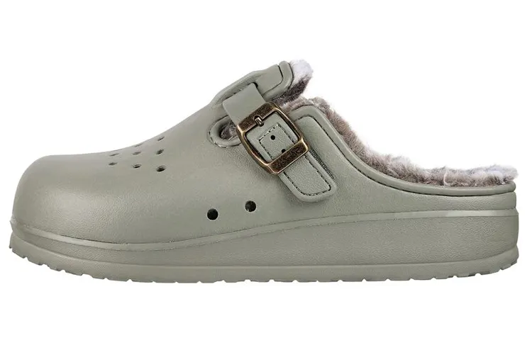 Skechers Foamies Cali Breeze 2.0 Lined Cozy Chic Athleisure Slide Slippers Women's Green