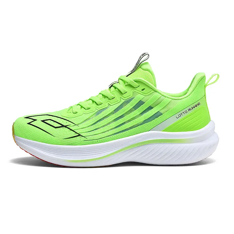 LOTTO Comfortable Cushioning Slip Resistant Abrasion Resistant Low top Marathon Running Shoes Men's Neon Green
