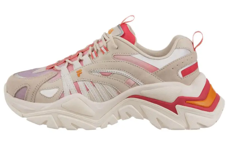 FILA Electrove Comfortable Cushioning, Wear Resistant Low top Running Shoes Women's Beige White Red