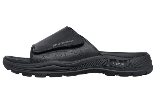 Skechers Arch Fit Motley Rubber Sole Quiet Slide Slippers Men's Black