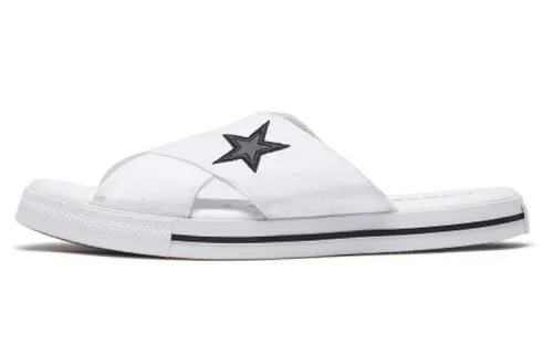 Converse One Star Slide Canvas White Slippers 'White Black' Women's