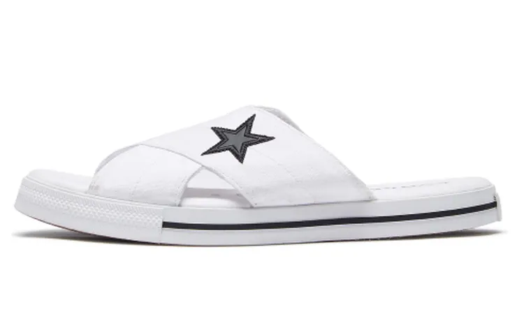 Converse One Star Slide Canvas White Slippers 'White Black' Women's