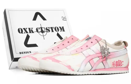 Onitsuka Tiger MEXICO 66 Dreamy Candy Language Non slip Lightweight Low top Casual Shoes Unisex Pink White
