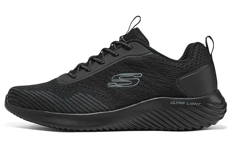 Skechers Bounder Mesh, Textile Cushioning Breathable Low top Casual Shoes Men's Black Warrior
