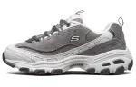 Skechers Textile, Synthetic Leather Low top Casual Shoes Women's Charcoal Gray