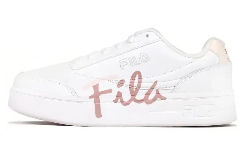 FILA Unisex Straw Logo Cushioning, Wear Resistant Low top Casual Shoes Women's White