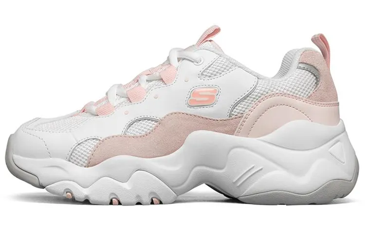 Skechers D'LITES 3.0 Textile, Synthetic Leather Low top Casual Shoes Women's White Pink